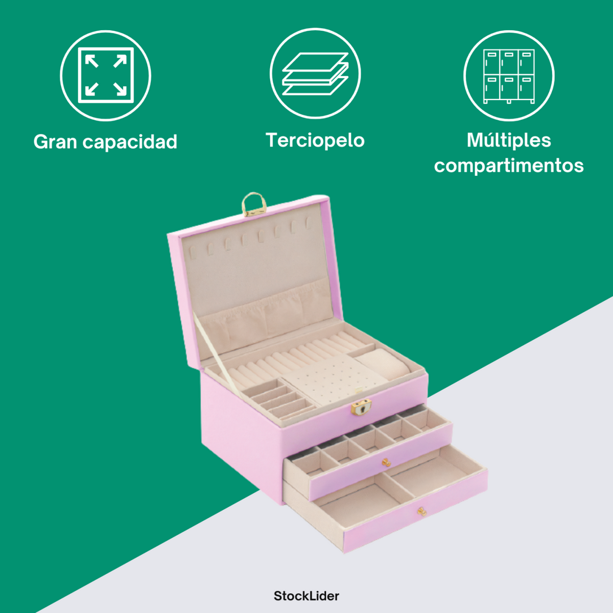 Joyero Tres Plantas — con llave