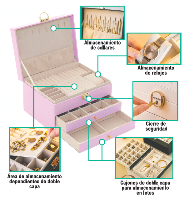 Joyero Tres Plantas — con llave