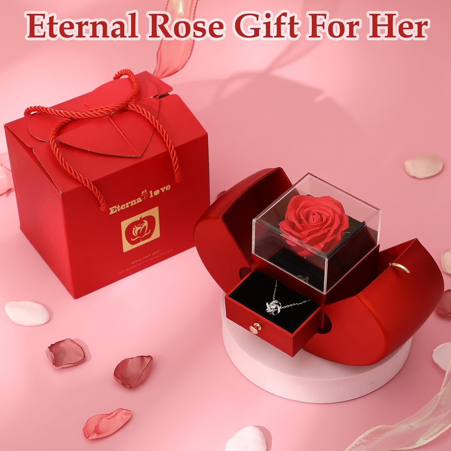Caja de regalo con rosa preservada