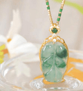 Collar Jade — hoja de jade verde
