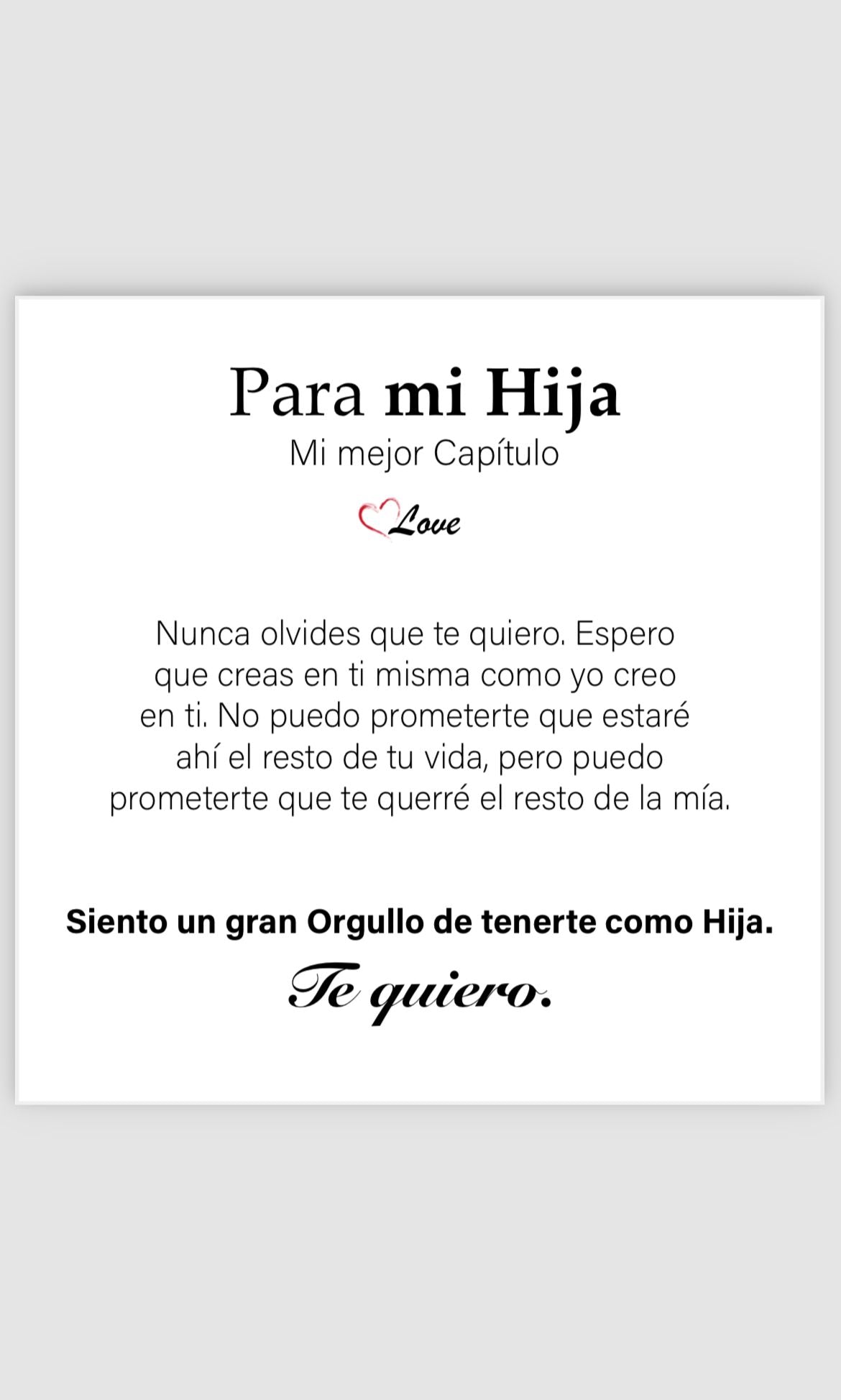 Tarjeta de dedicatoria Para mi hija