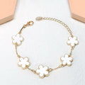 Pulsera Trébol cinco hojas blanco