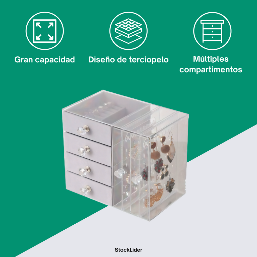 Joyero Cuatro Niveles — cajones extraíbles